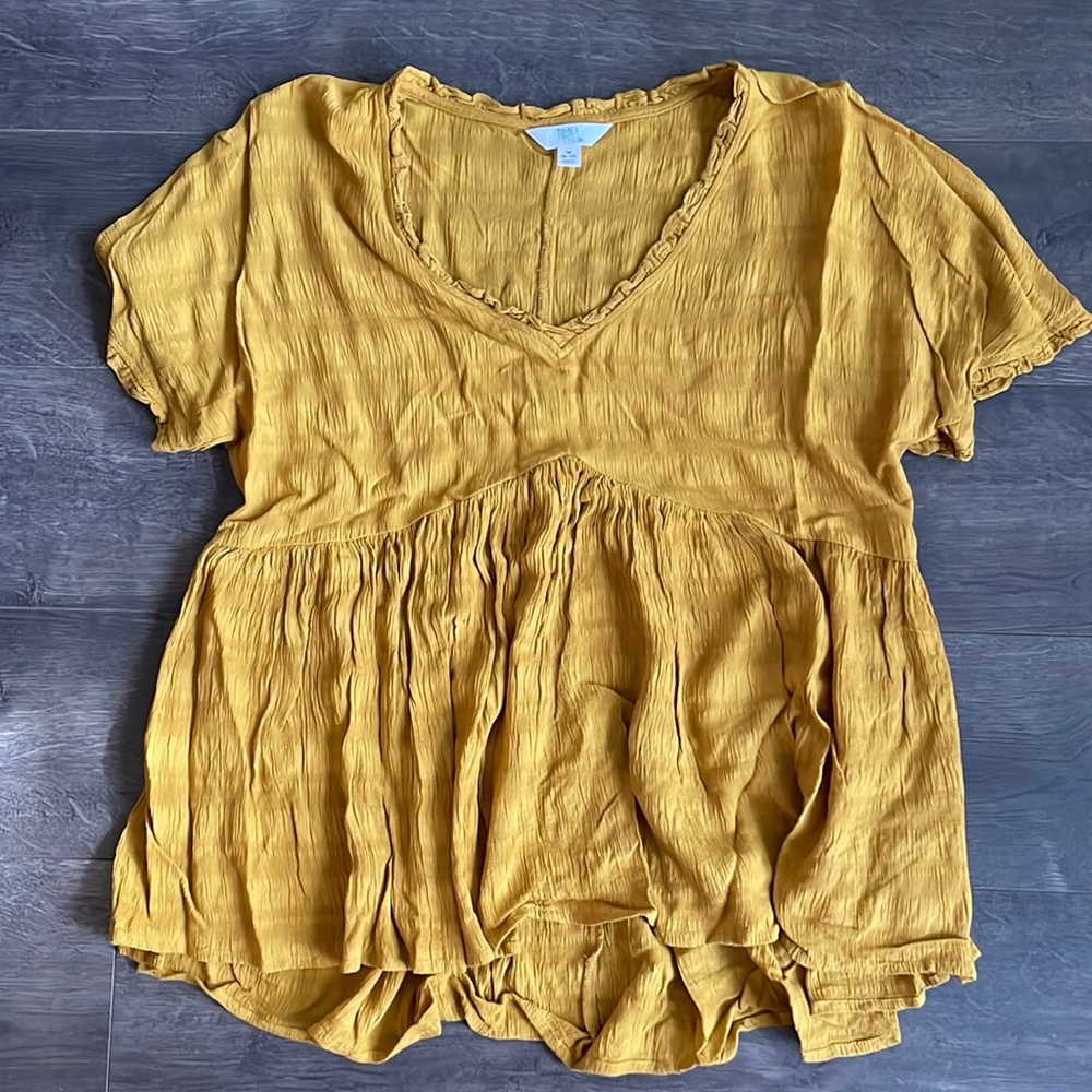 Mustard flowy shirt